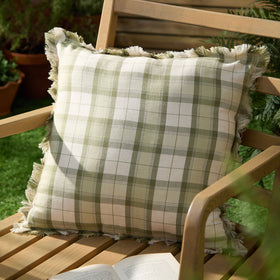 Voyage Maison Arrochar Tartan Outdoor Filled Cushion 50cm x 50cm Moss