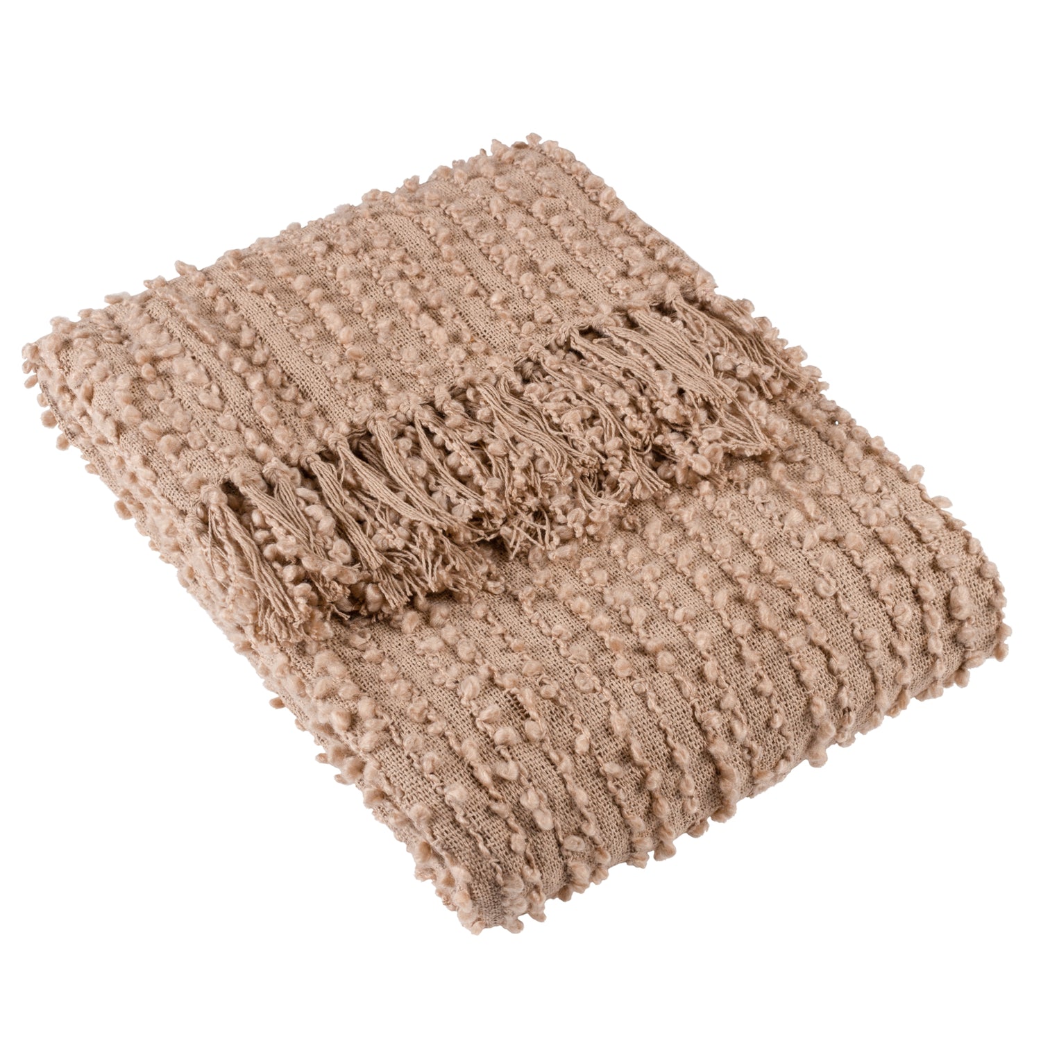 Arvo Woven Fringed Throw 130cm x 180cm Plaster