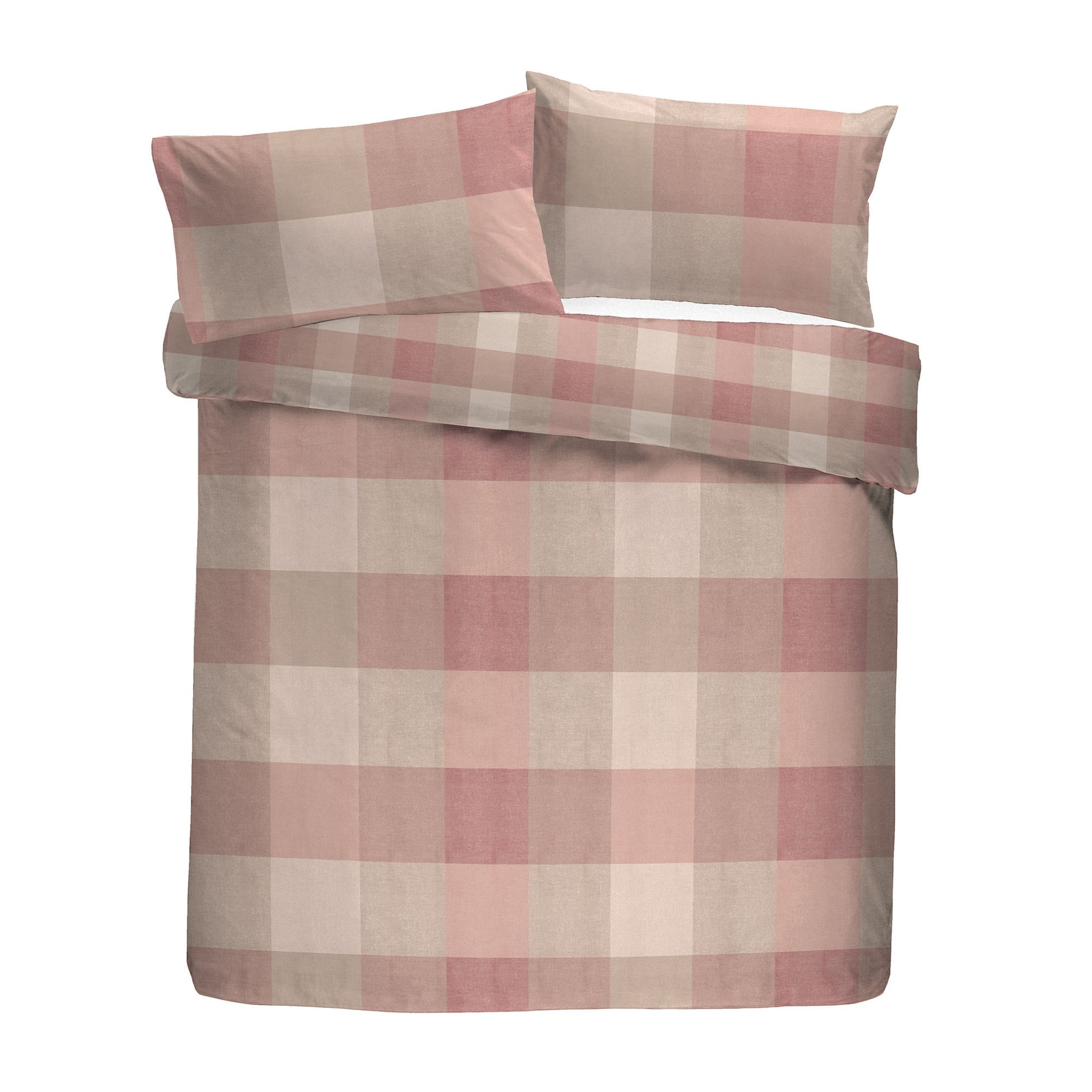 Appletree Ashford Check Brushed Cotton Duvet Cover Bedding Set Natural