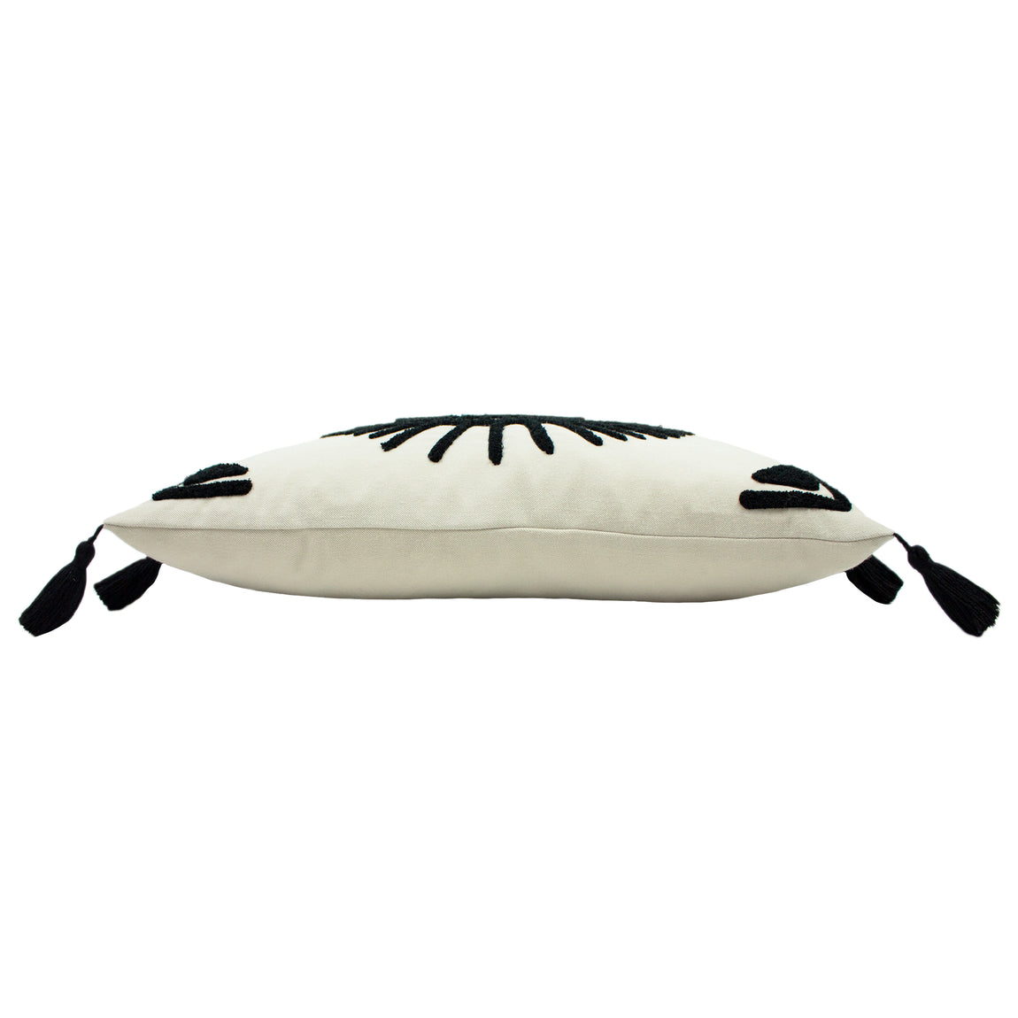 Furn Ashram Eye Embroidered Filled Cushion 35cm x 50cm Monochrome