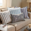 Yard Abersoch Stripe Cotton 50cm x 50cm Filled Cushion Regatta Red