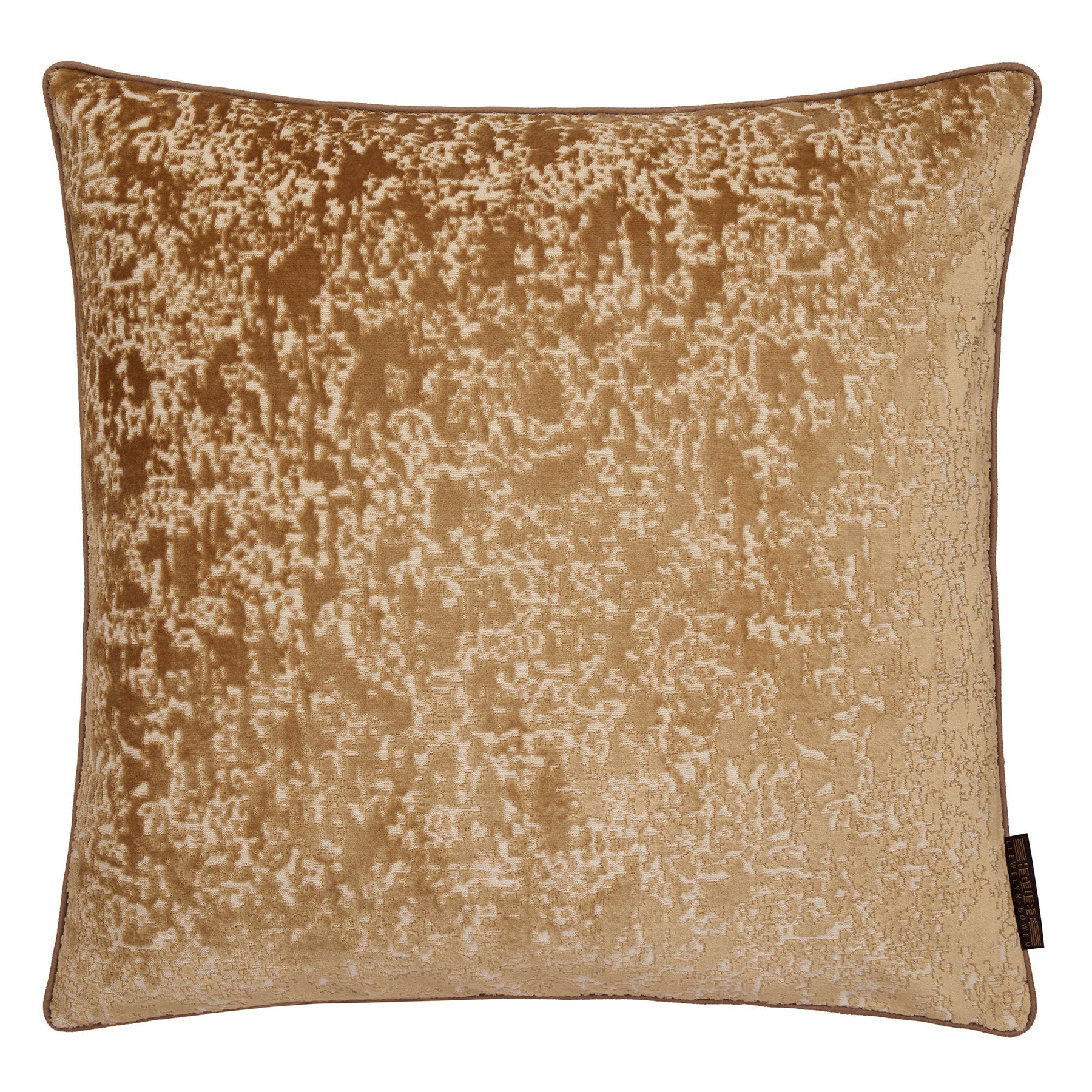 Laurence Llewelyn-Bowen Atlas Jacquard Velvet 55cm x 55cm Filled Cushion Gold