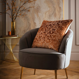 Laurence Llewelyn-Bowen Atlas Jacquard Velvet 55cm x 55cm Filled Cushion Spice