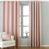 Paoletti Atlantic Twill Woven Ready Made Eyelet Curtains Blush