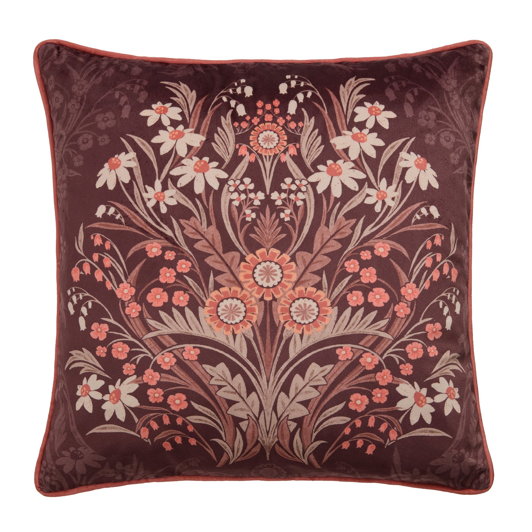 Appletree Audrey Velvet 43cmx43cm Filled Cushion Chocolate