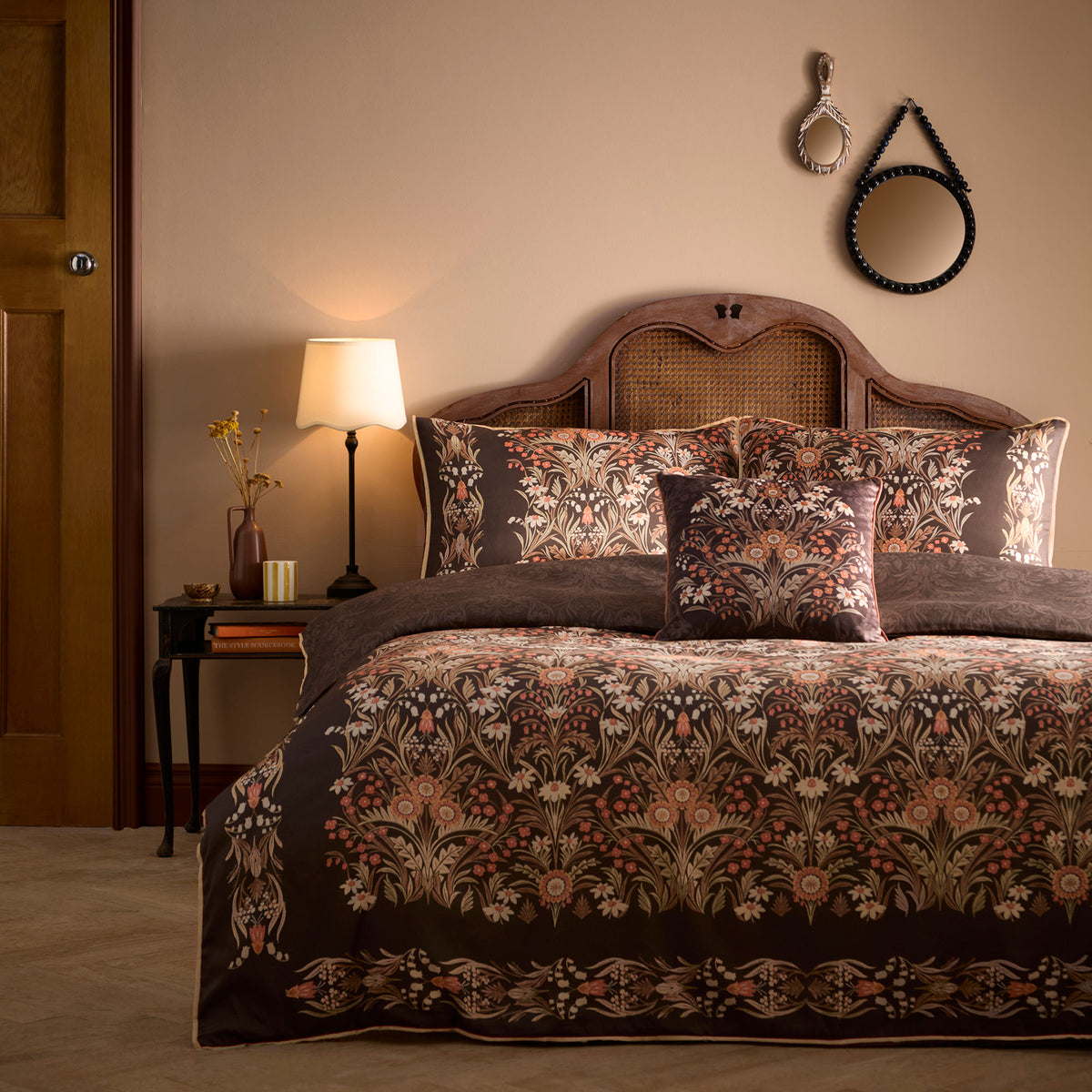 Appletree Audrey Velvet 43cmx43cm Filled Cushion Chocolate