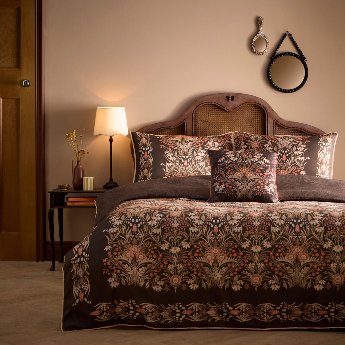 Appletree Audrey Velvet 43cmx43cm Filled Cushion Chocolate