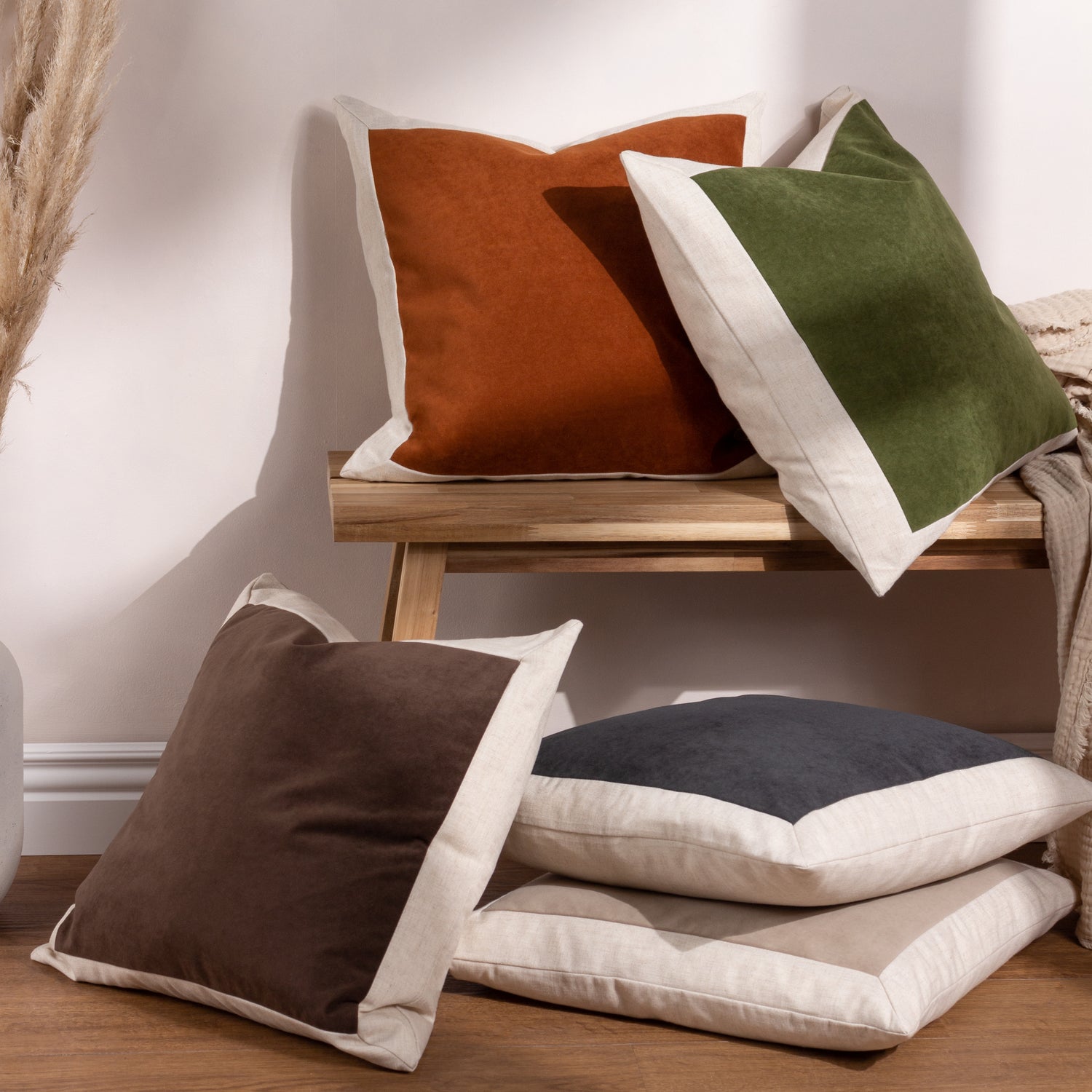 Yard Auden Linen Velvet Filled Cushion 50cm x 50cm Doe