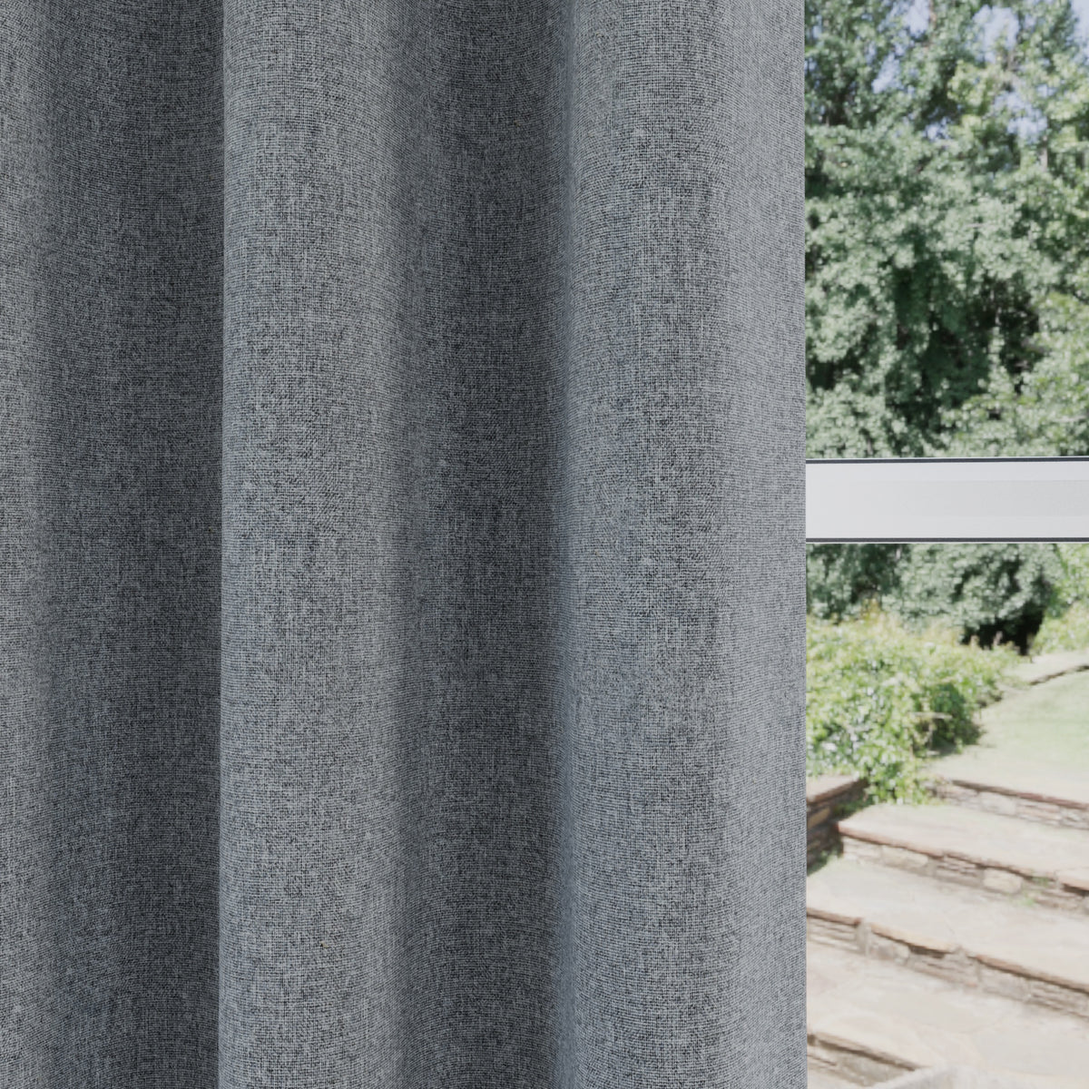 Austin Thermal Ready Made Eyelet Blackout Curtains Grey