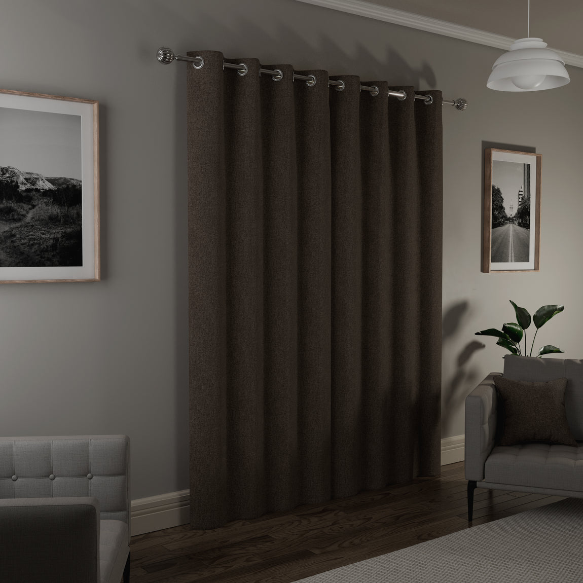 Austin Thermal Ready Made Eyelet Blackout Curtains Natural