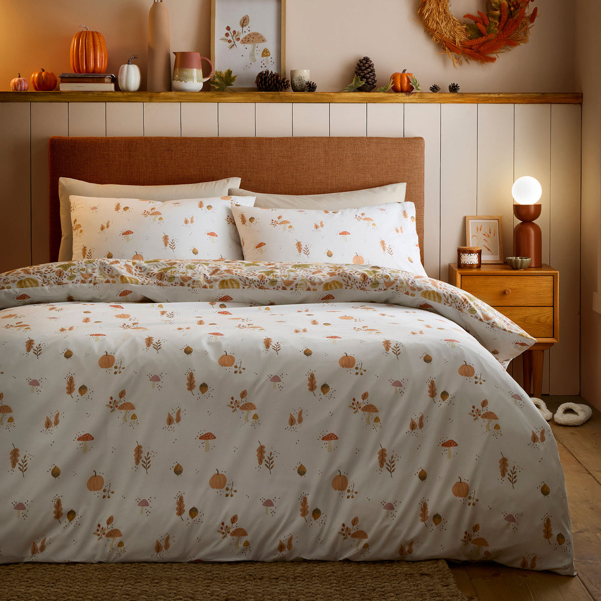 Dreams & Drapes Autumn Foliage Duvet Cover Bedding Set Natural