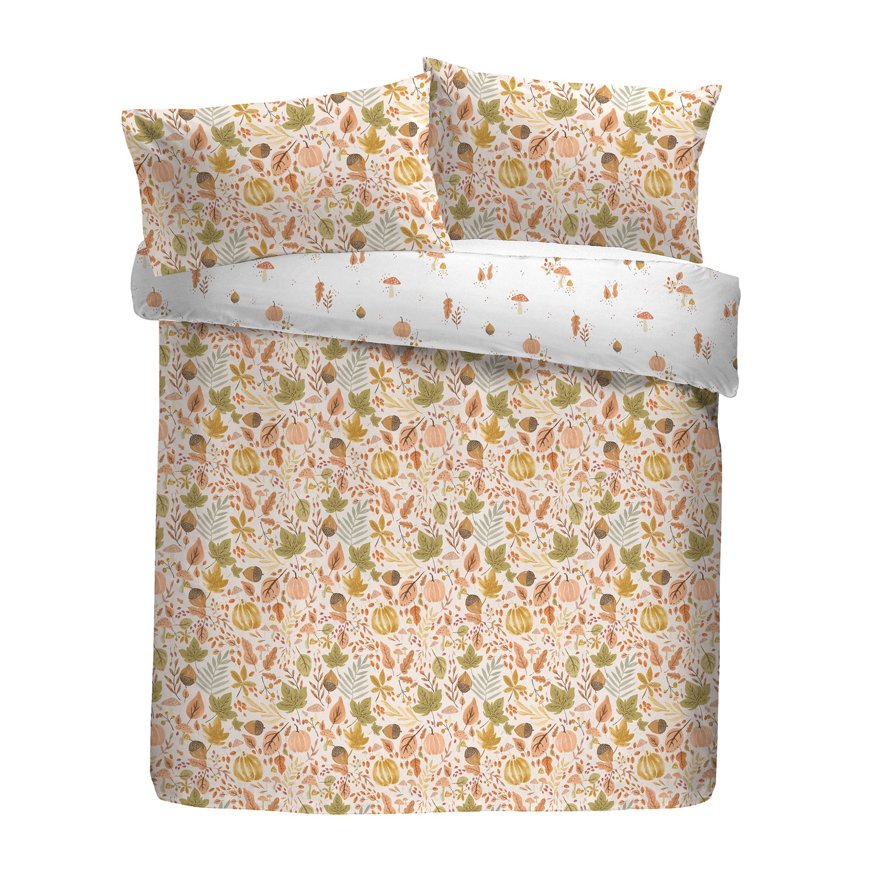 Dreams and Drapes Autumn Foliage Duvet Cover Bedding Set Natural