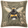 Evans Lichfield Avebury Bee Piped Filled Cushion 43cm x 43cm Sage