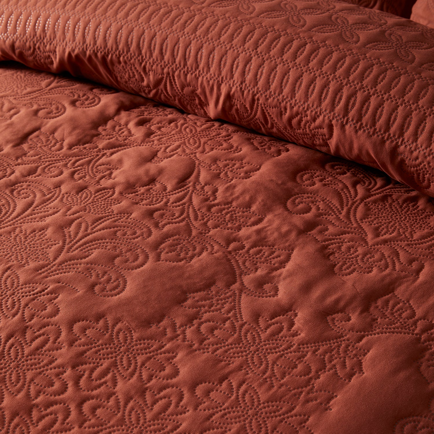 Serene Avery Stripe Duvet Cover Bedding Set Terracotta