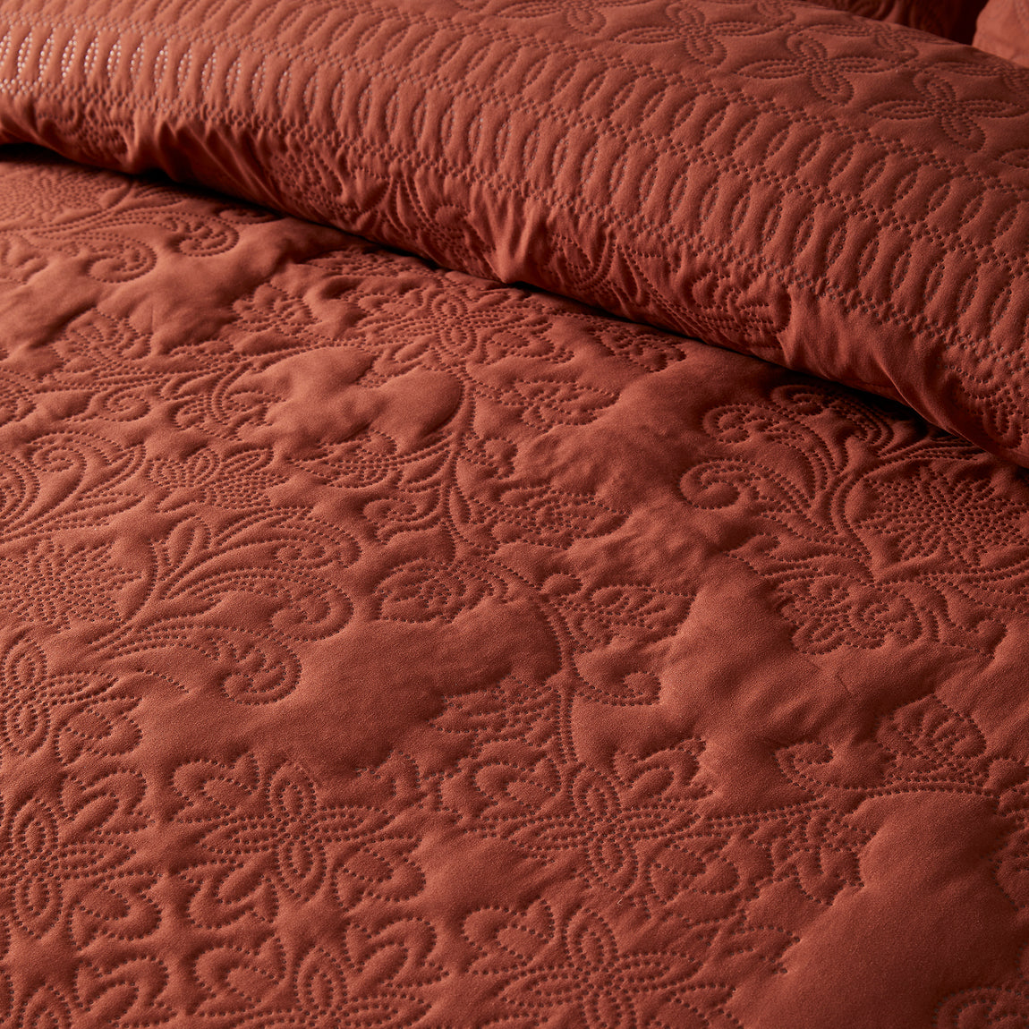 Serene Avery Stripe Duvet Cover Bedding Set Terracotta