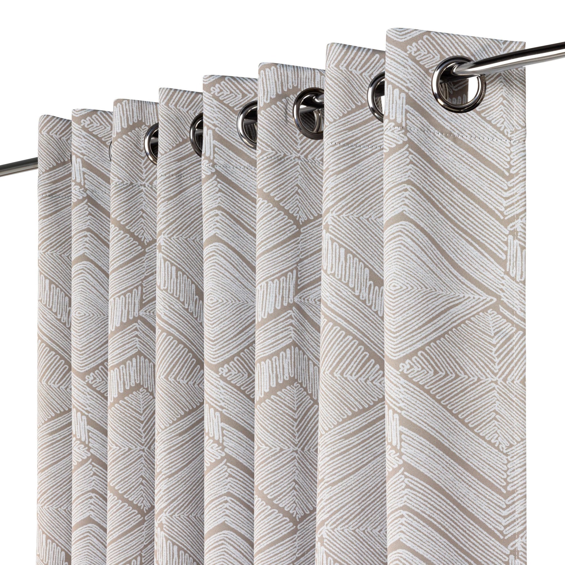 Aztec Ready Made Eyelet Blackout Curtains Cream