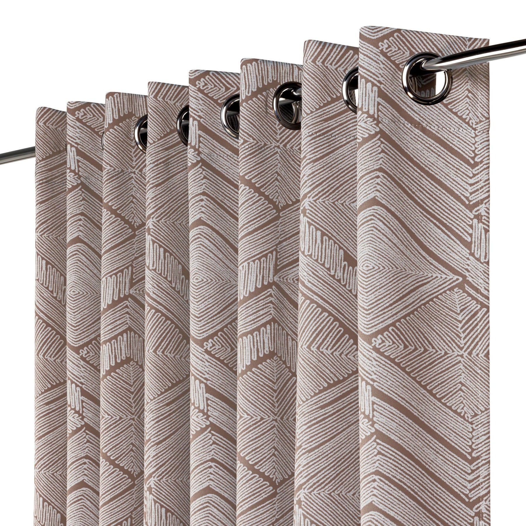 Aztec Ready Made Eyelet Blackout Curtains Rust