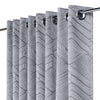 Aztec Ready Made Eyelet Blackout Curtains Silver