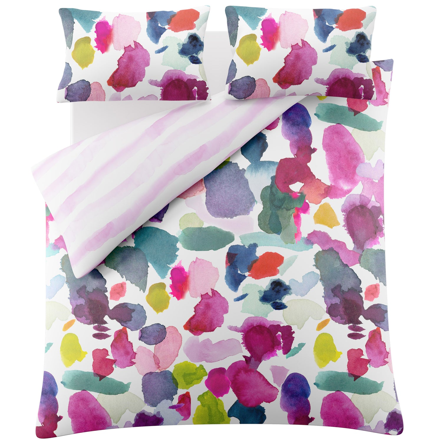 Bluebellgray Abstract Duvet Cover Bedding Set Fuchsia
