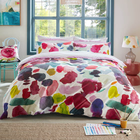 Bluebellgray Abstract Duvet Cover Bedding Set Fuchsia