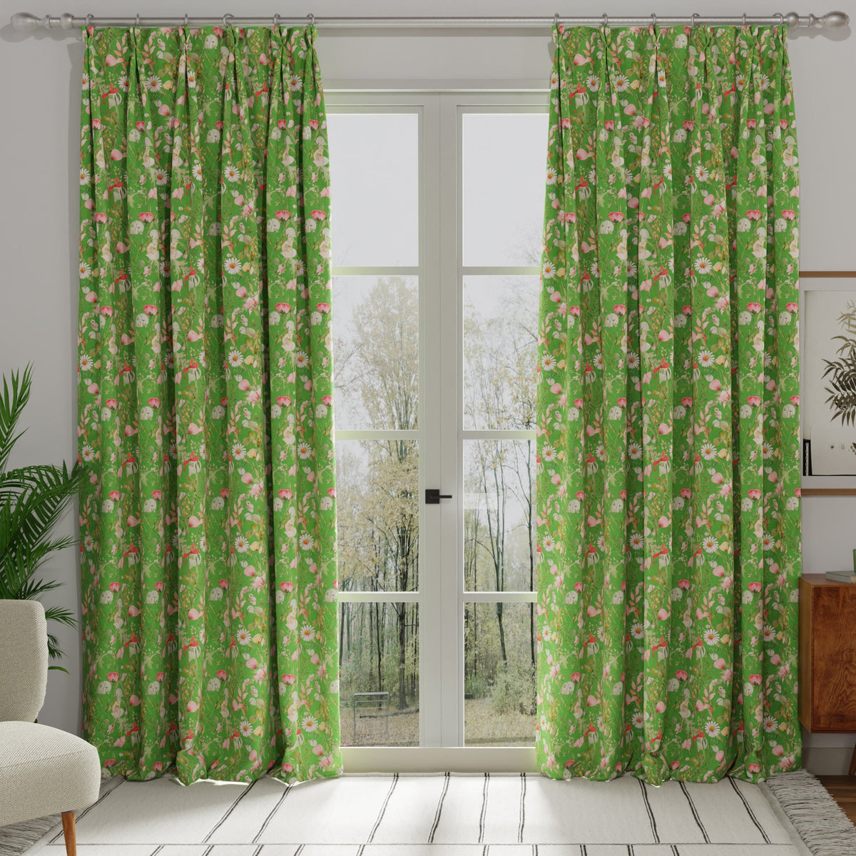 Linda Barker Alda 100% Cotton Fabric Green