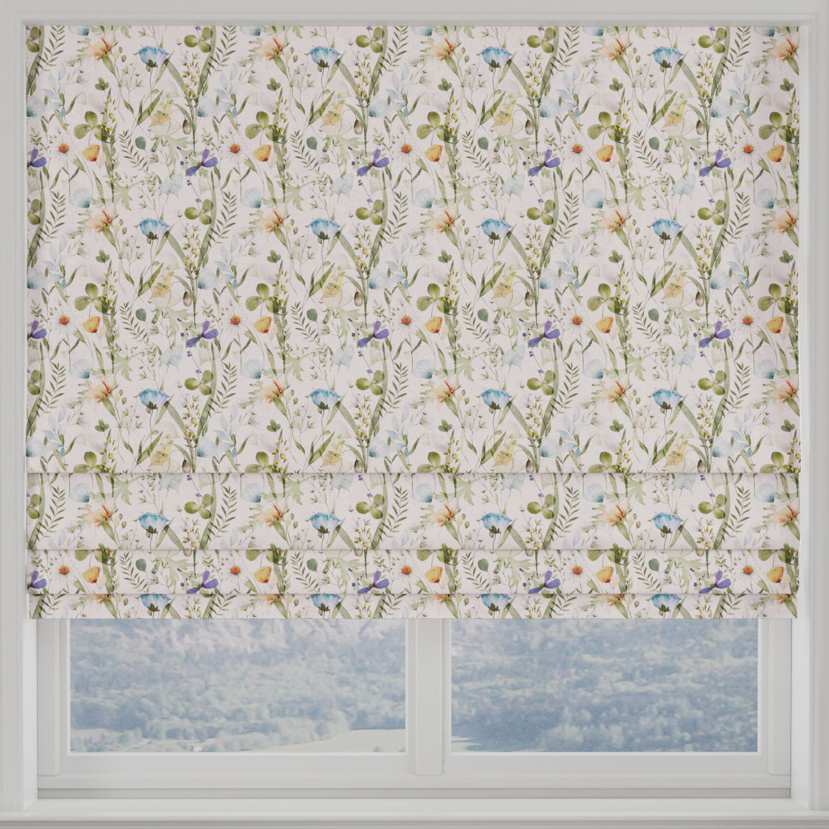 Linda Barker Alda 100% Cotton Fabric Blue
