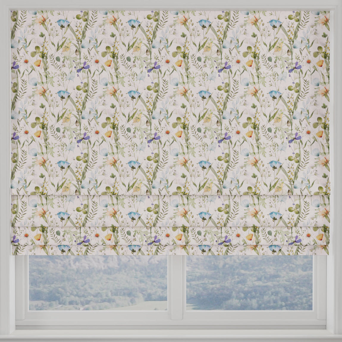 Linda Barker Alda 100% Cotton Fabric Blue