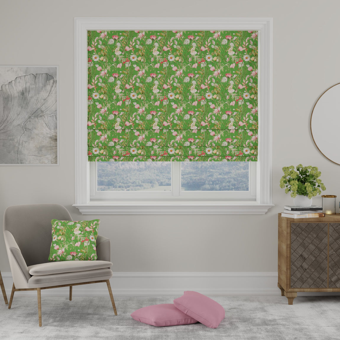 Linda Barker Alda Made to Measure Roman Blind Green