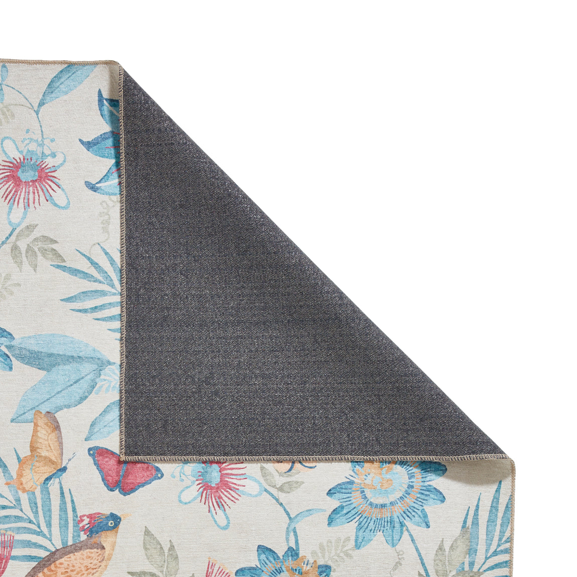 Catherine Lansfield Amaya Tropical Birds Washable Rug Blue