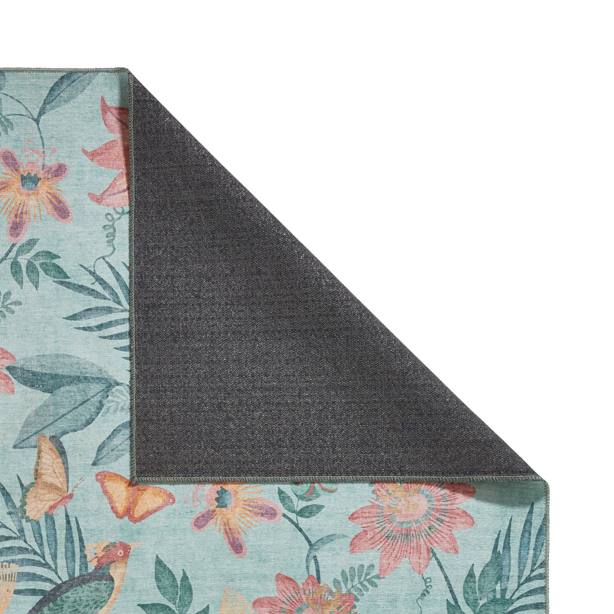 Catherine Lansfield Amaya Tropical Birds Washable Rug Green