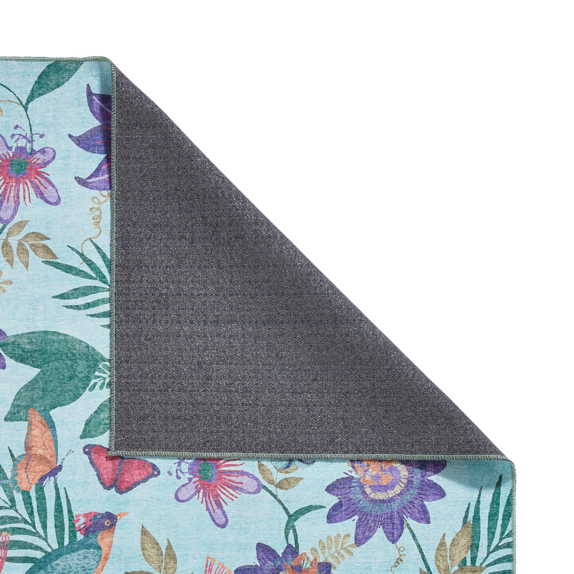 Catherine Lansfield Amaya Tropical Birds Washable Rug Purple