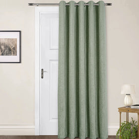 Sundour Amberley Thermal Dimout 66 x 84 Ready Made Eyelet Door Curtain Sage