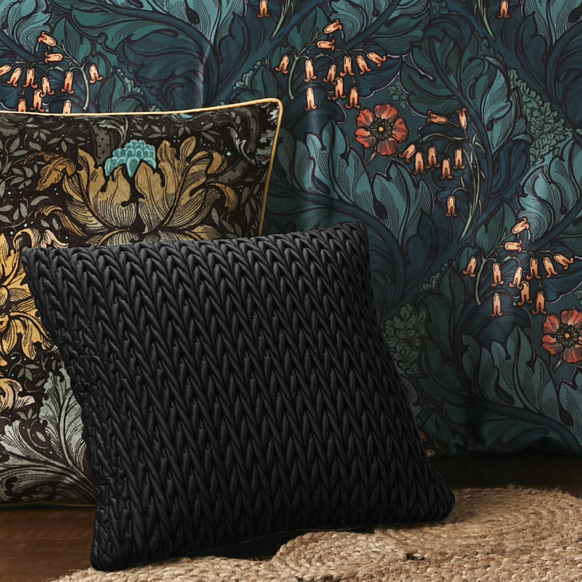 Laurence Llewelyn-Bowen Amory Filled Cushion 43cm x 43cm Black