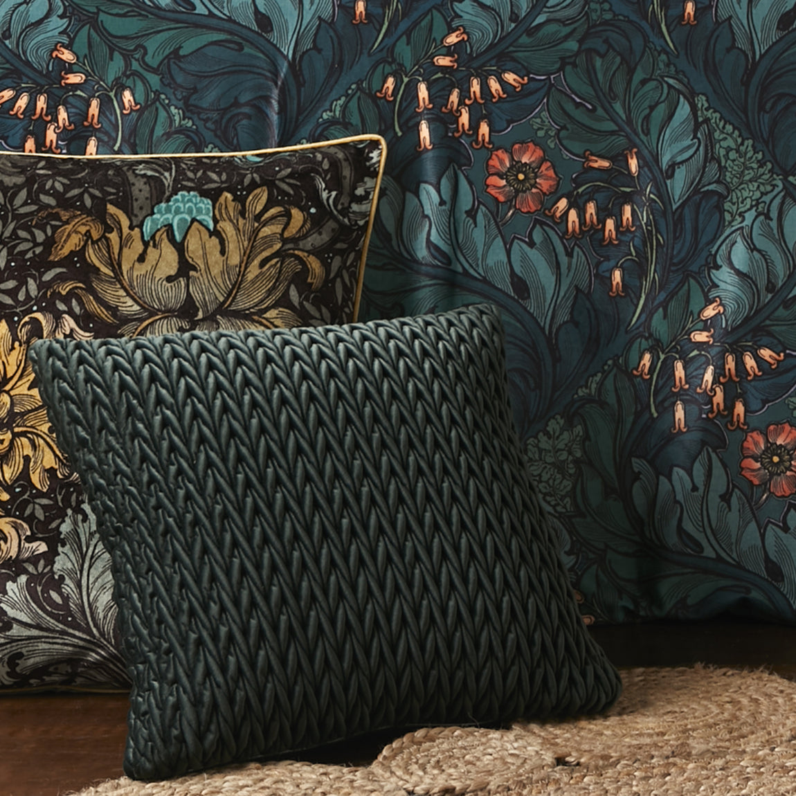 Laurence Llewelyn-Bowen Amory Filled Cushion 43cm x 43cm Bottle Green