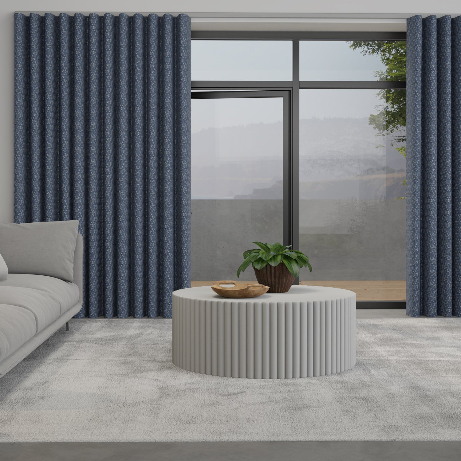 Nico Made to Measure Wave Curtain + FREE Track Indigo