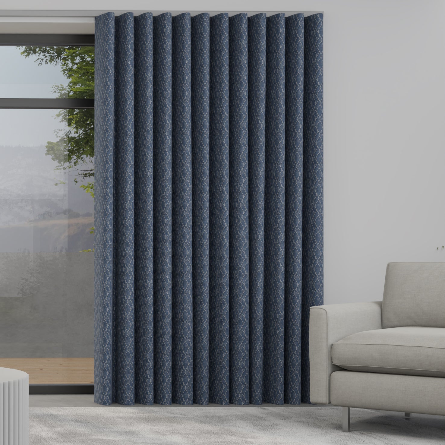 Nico Made to Measure Wave Curtain + FREE Track Indigo