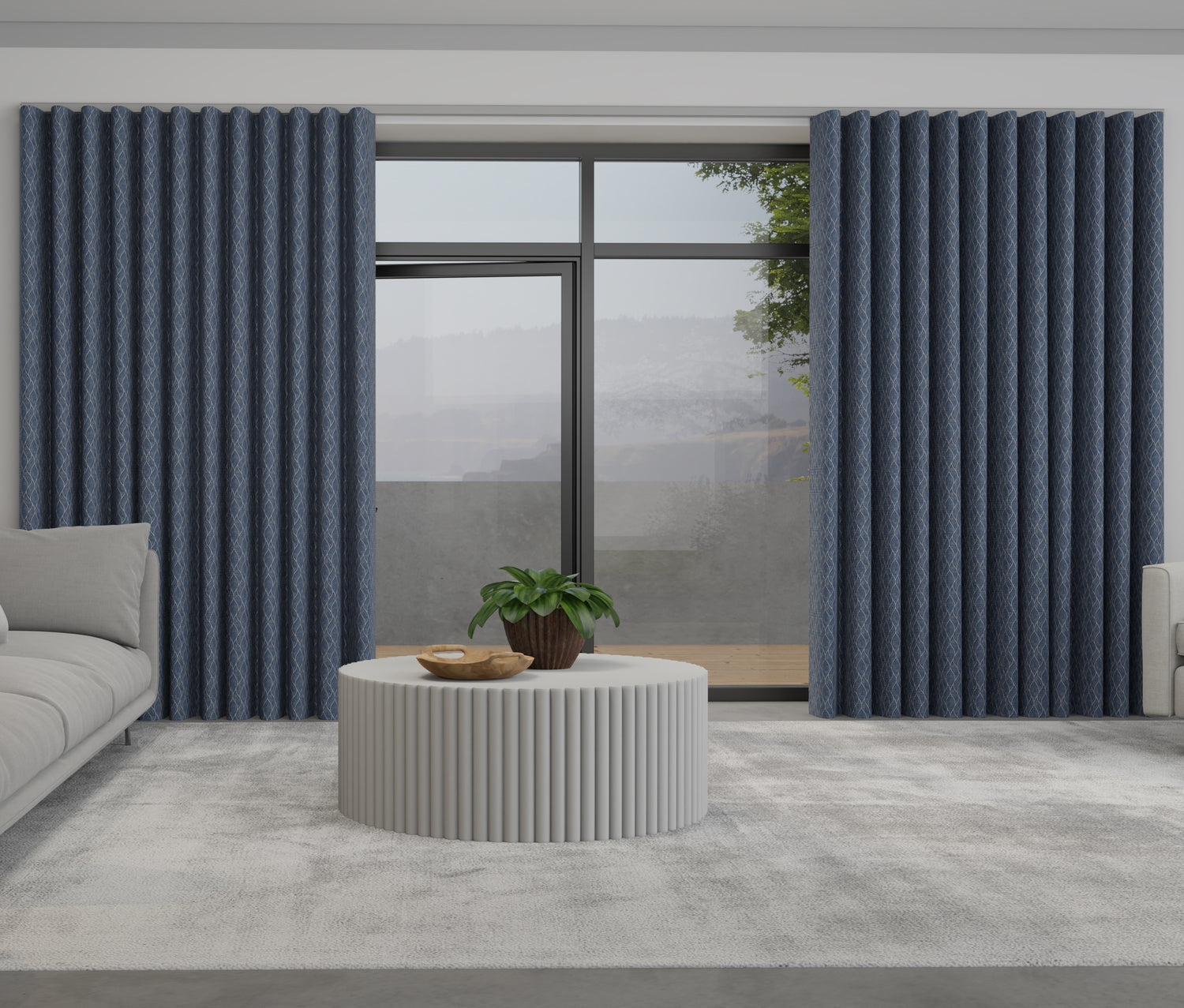 Nico Made to Measure Wave Curtain + FREE Track Indigo