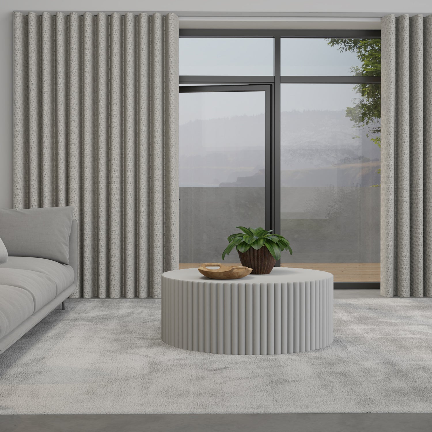 Nico Made to Measure Wave Curtain + FREE Track Pewter