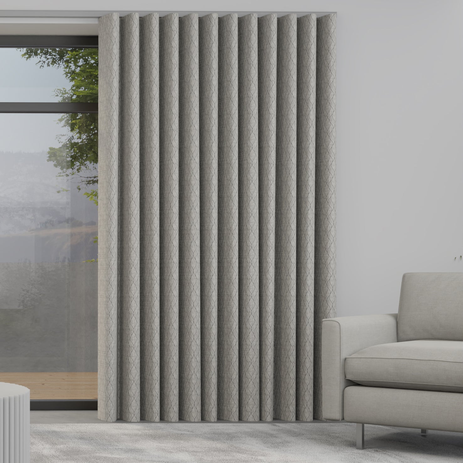 Nico Made to Measure Wave Curtain + FREE Track Pewter