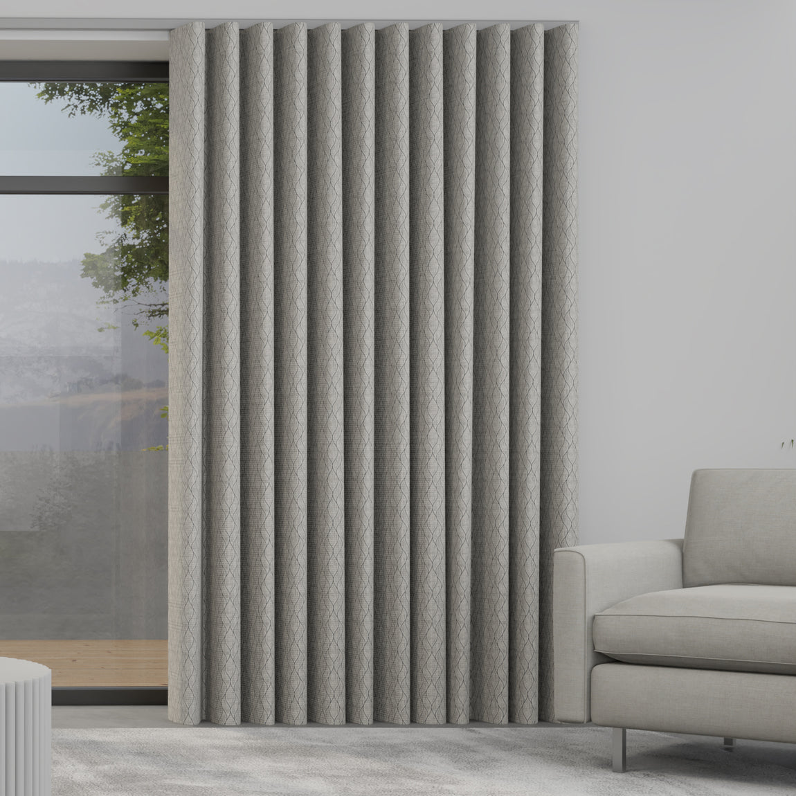 Nico Made to Measure Wave Curtain + FREE Track Pewter