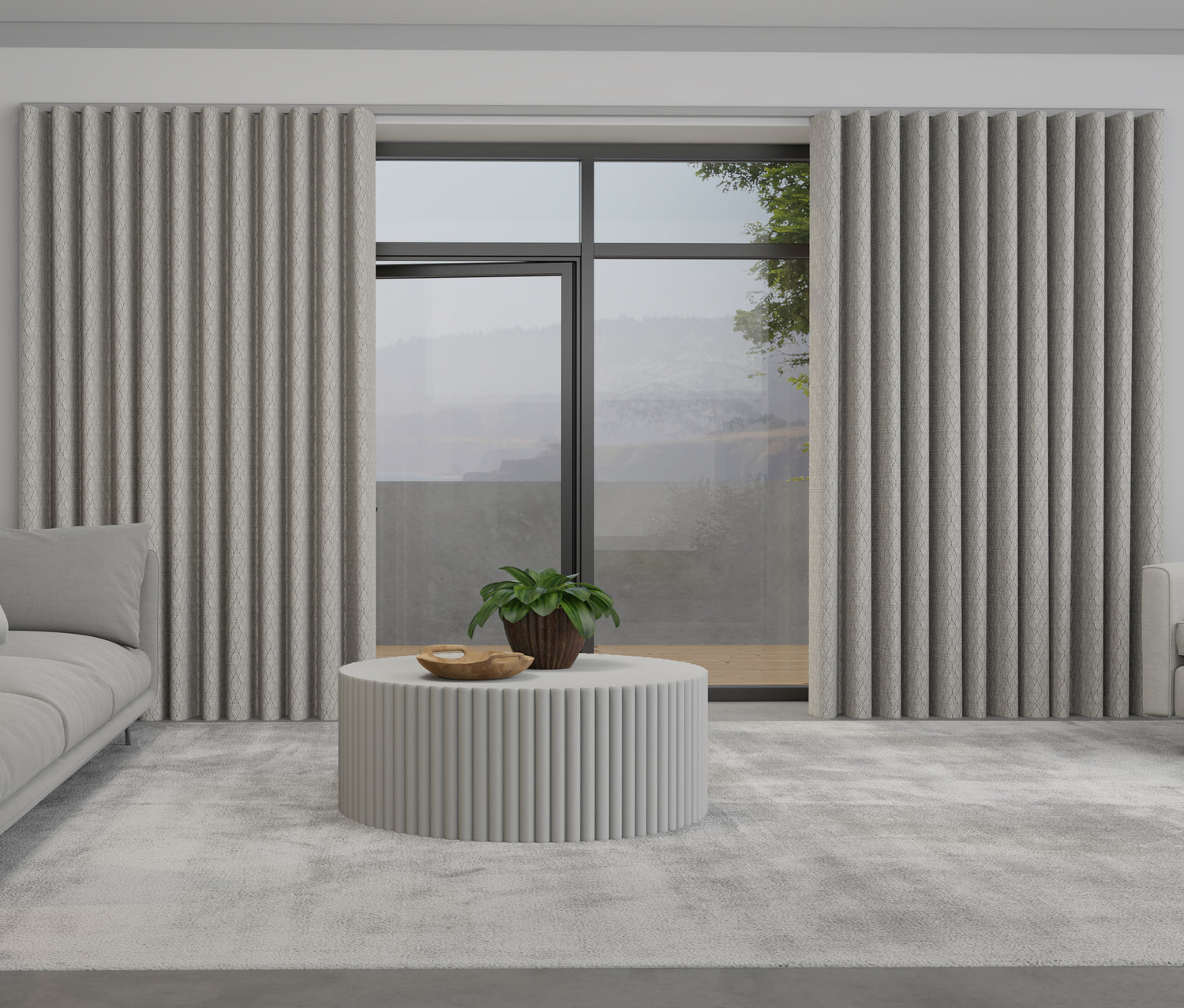 Nico Made to Measure Wave Curtain + FREE Track Pewter