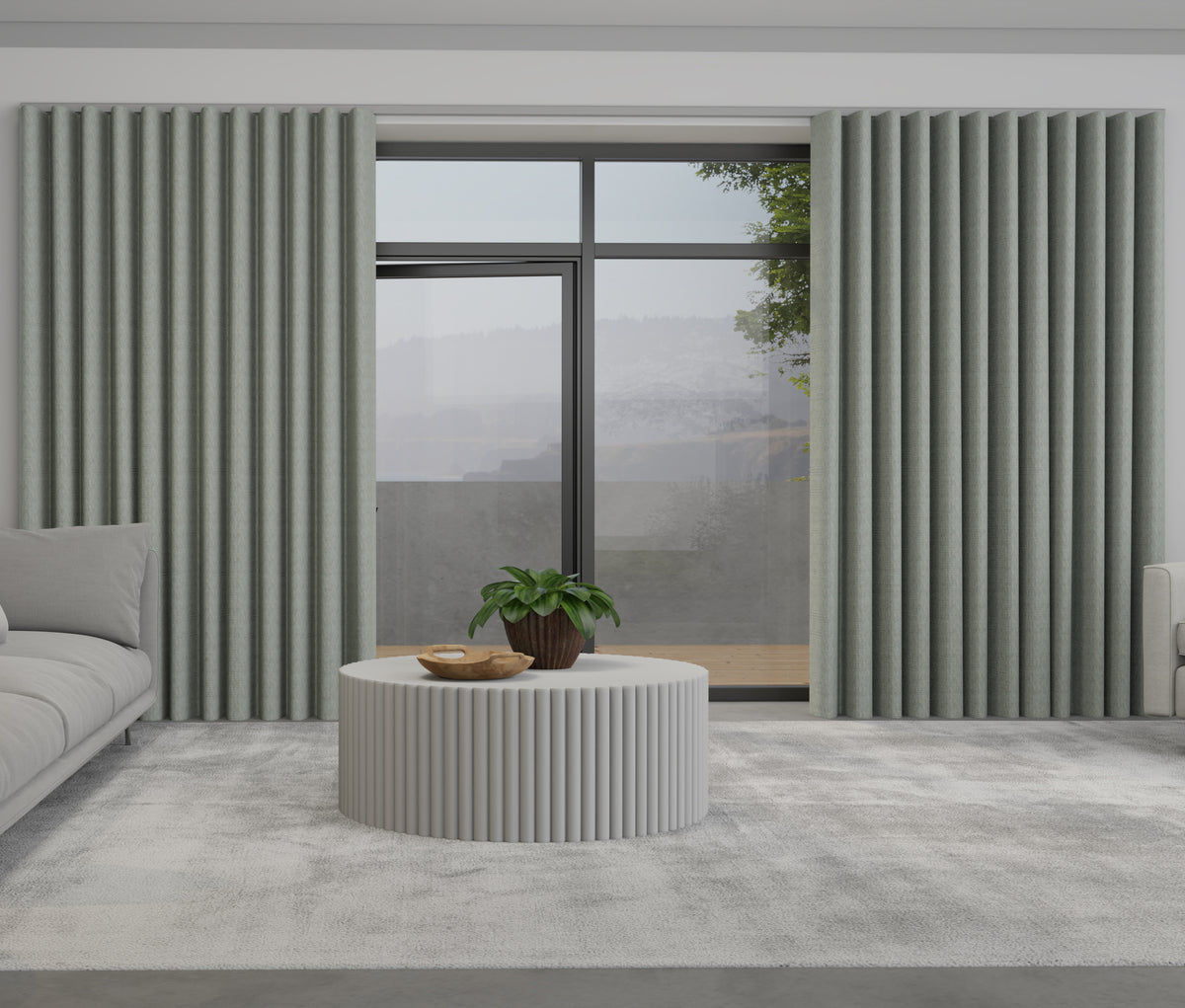Nico Made to Measure Wave Curtain + FREE Track Seafoam