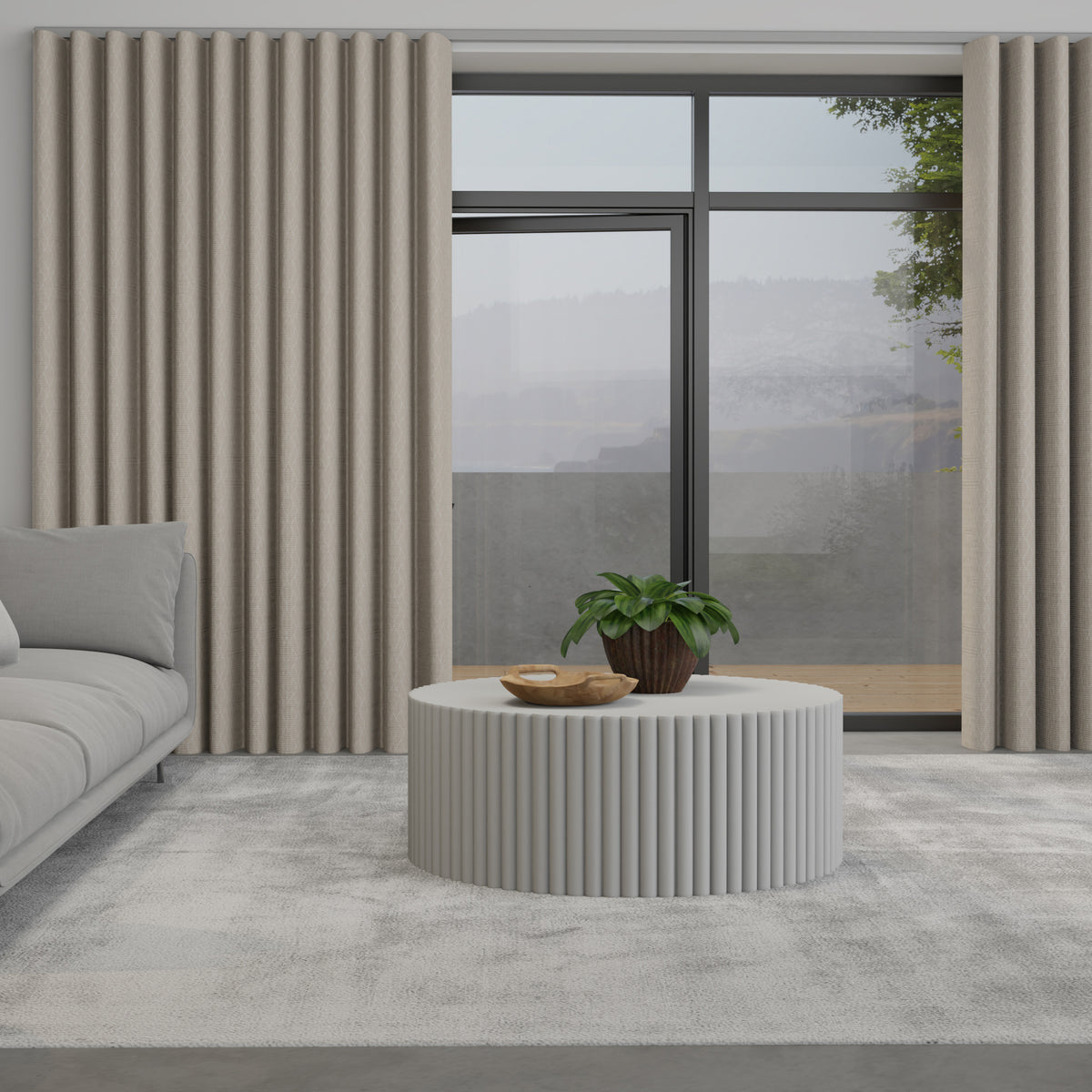Nico Made to Measure Wave Curtain + FREE Track Taupe