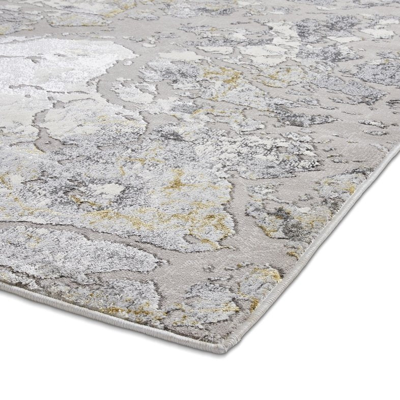 Apollo 2677 Modern Abstract Rug Grey Gold