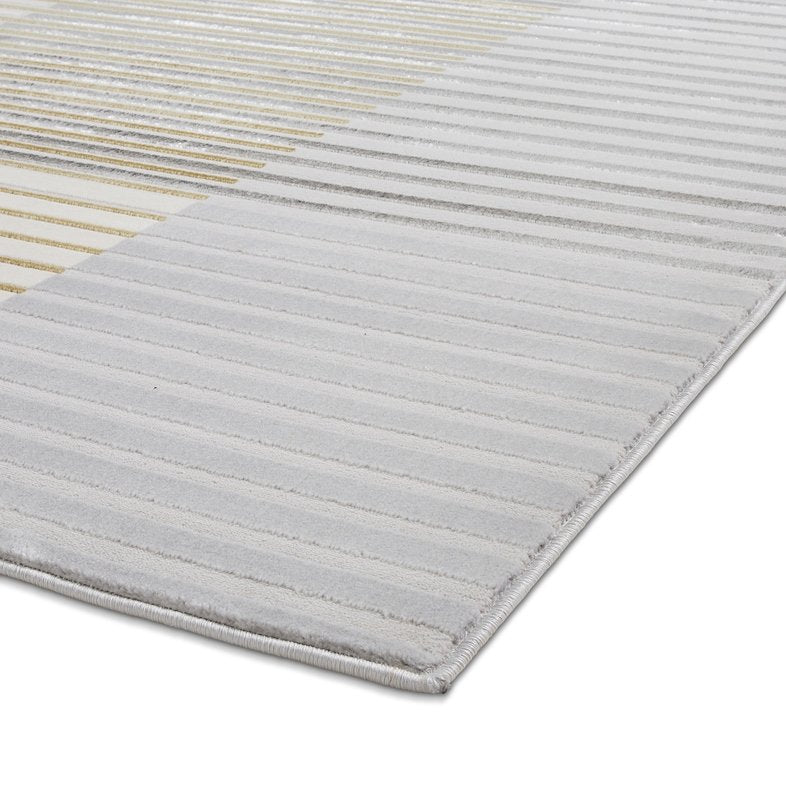Apollo 2681 Modern Linear 80cm x 150cm Rug Grey Gold