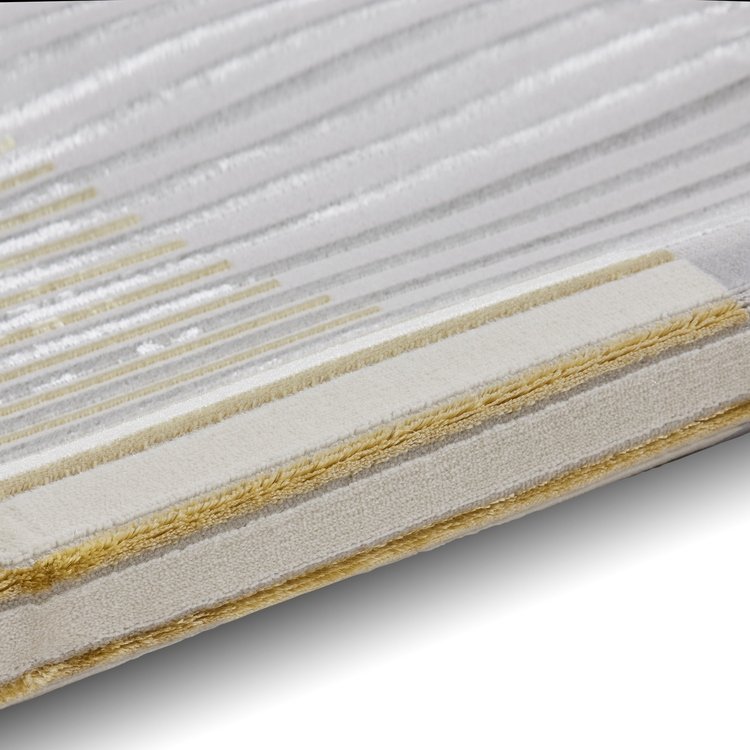 Apollo 2681 Modern Linear 80cm x 150cm Rug Grey Gold
