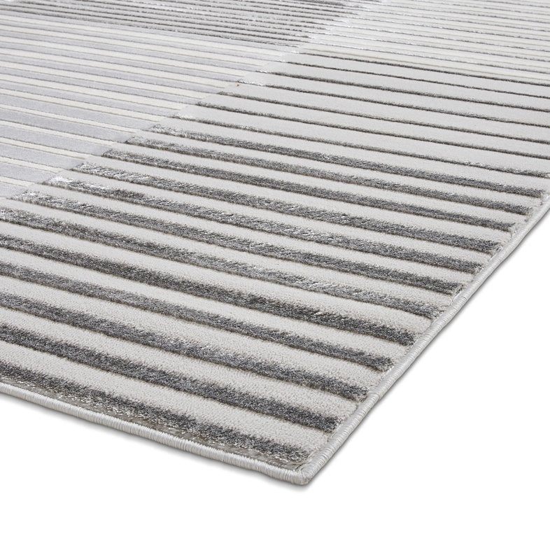 Apollo 2681 Modern Linear 80cm x 150cm Rug Grey Ivory