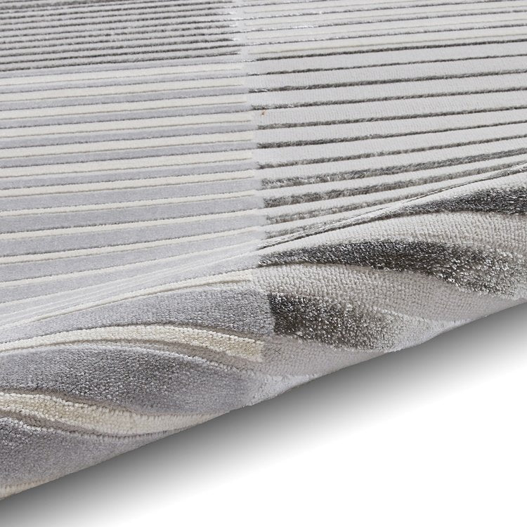 Apollo 2681 Modern Linear 80cm x 150cm Rug Grey Ivory
