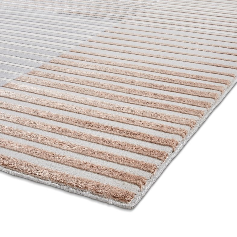 Apollo 2681 Modern Linear Rug Grey Rose