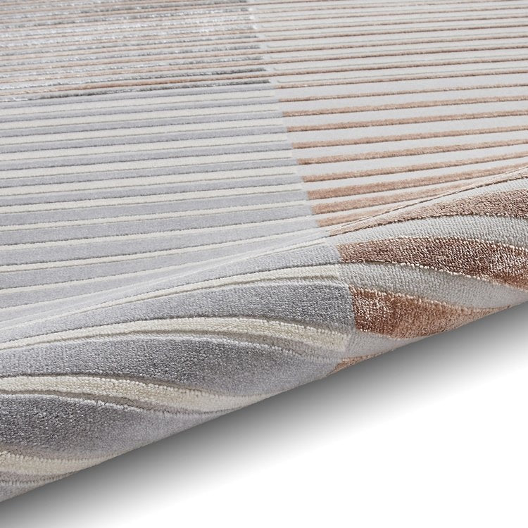 Apollo 2681 Modern Linear Rug Grey Rose